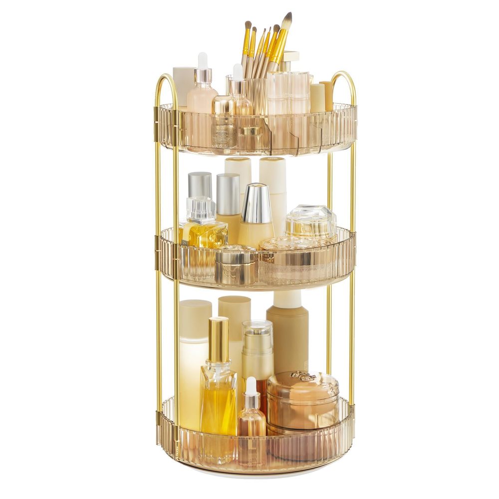 Makeup Organizer, 3-tier Round Rotating Skincare Organizer Countertop,🐤